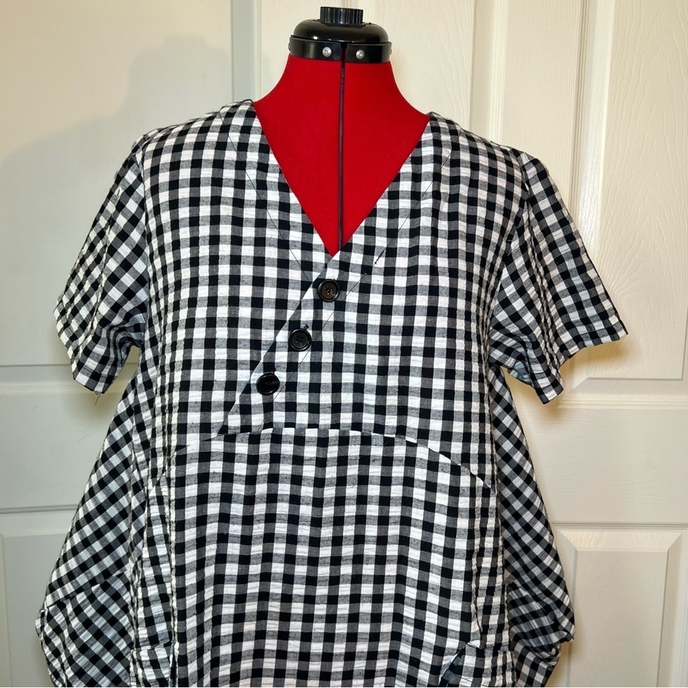 Dubgee by Whoopi Cacoon Dress Black & White Check - Picture 2 of 8